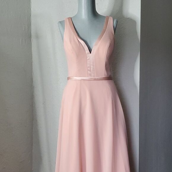 Christina Wu | Floor Length Sheer Back Gown - Picture 2 of 9